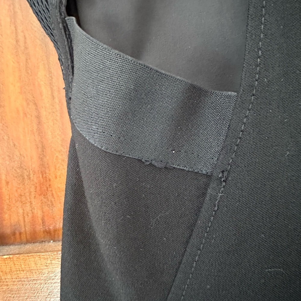 Helmut Lang Black Compress Mesh Trim Cutout Twill Sleeveless Dress - Picture 5 of 8